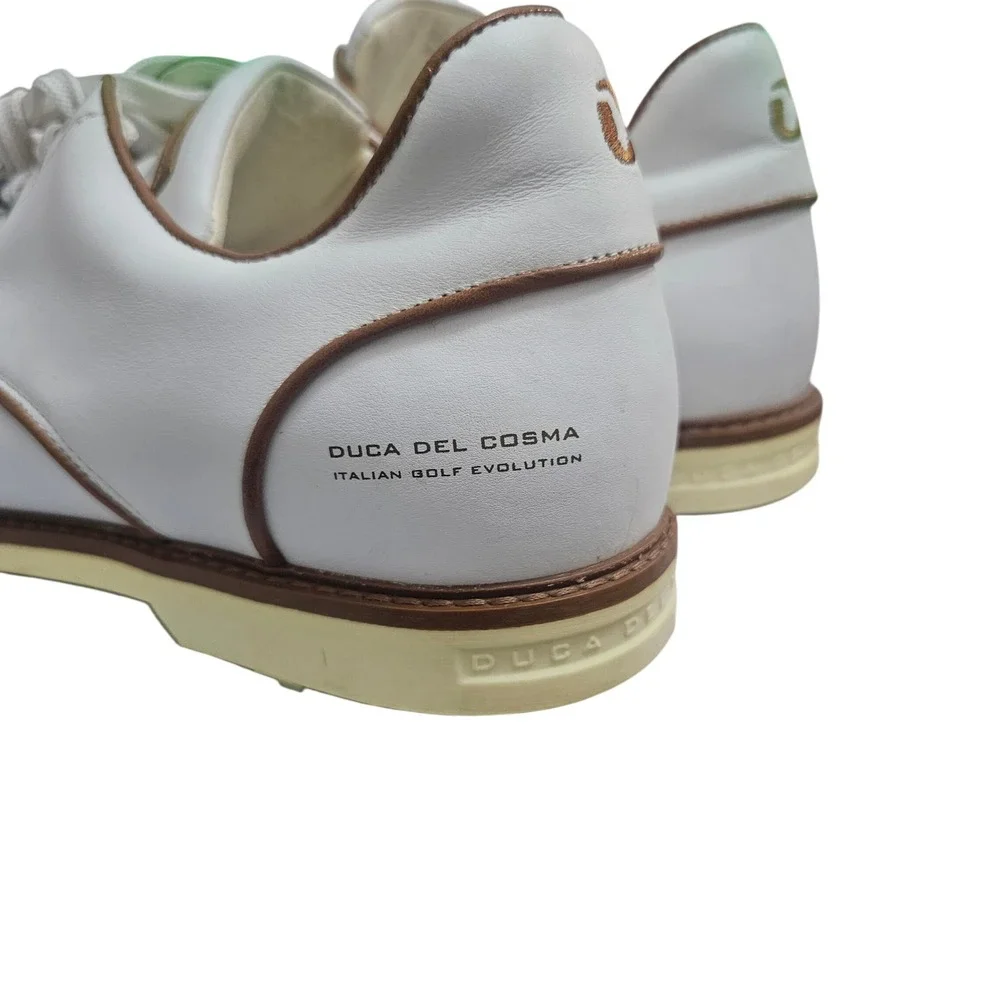 Duca‎ del Cosma Mens White Leather Spikeless Golf Shoes Italian Design Luxury 13